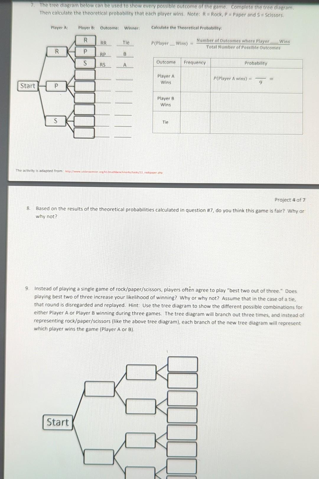 7. The tree diagram below can be used to show every | Chegg.com
