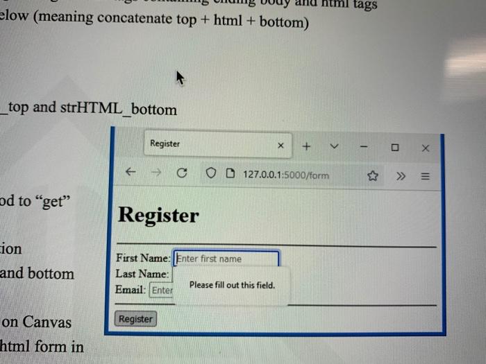 Solved elow (meaning concatenate top +html+ bottom) top and | Chegg.com