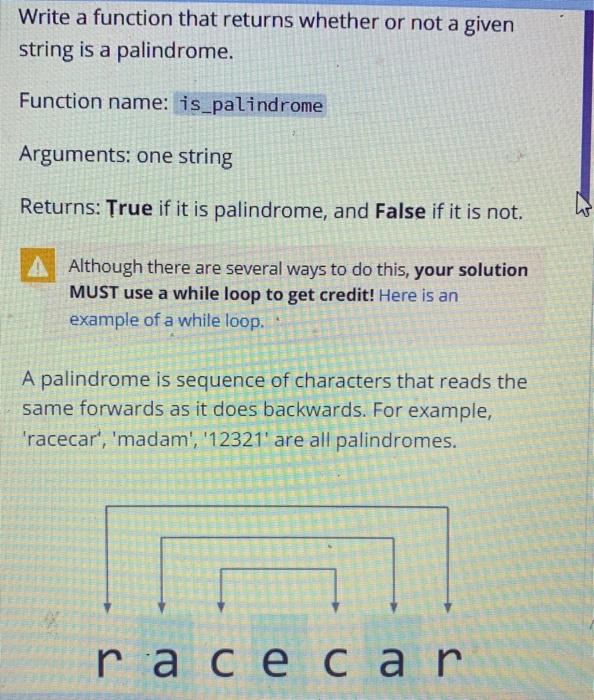 Solved Write a function that returns whether or not a given | Chegg.com