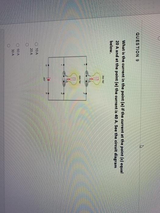 Solved 4 QUESTION 9 What is the current in the point (a) if | Chegg.com