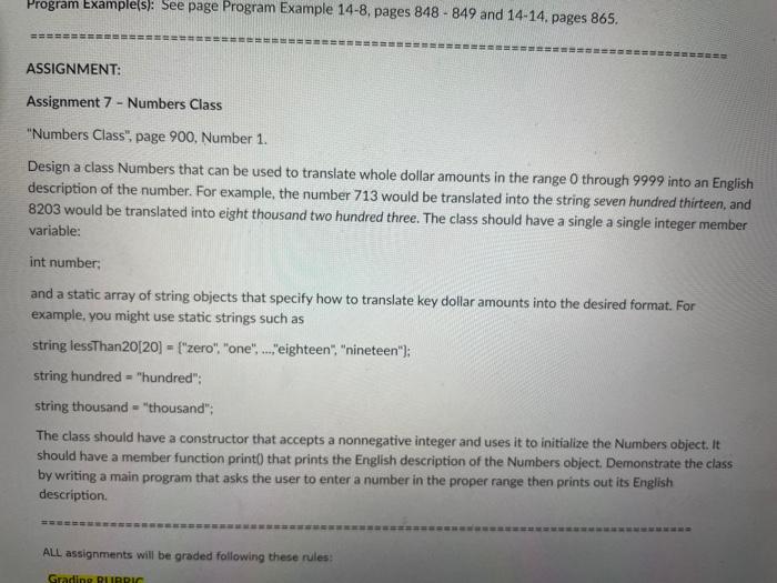 Solved Program Example(s): See page Program Example 14-8, | Chegg.com