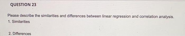 Solved Please describe the similarities and differences | Chegg.com