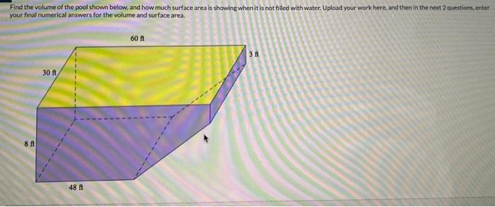 Solved Find the volume of the pool shown below, and how much | Chegg.com