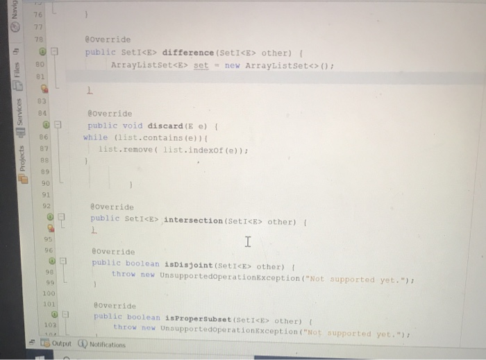 how to complete these methods in java without | Chegg.com