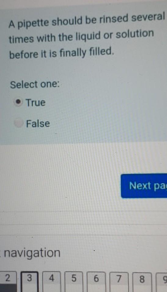 Solved A pipette should be rinsed several times with the