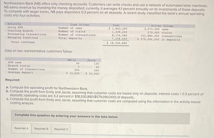 solved-northwestern-bank-nb-offers-only-checking-accounts-chegg