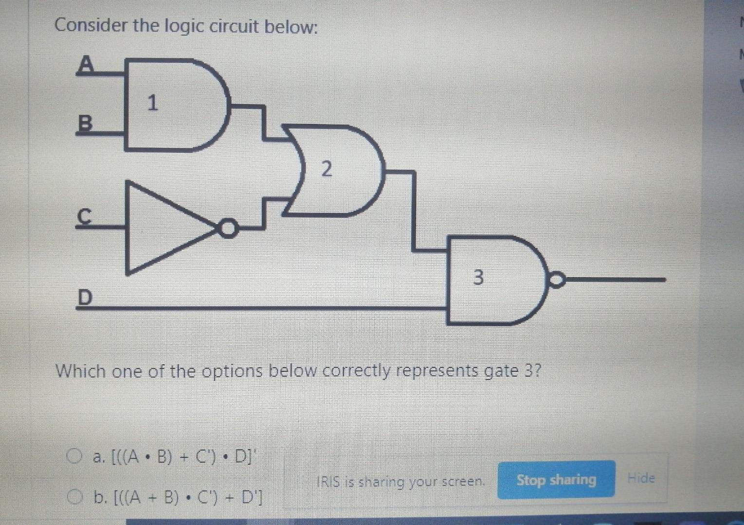 Solved Consider The Logic Circuit Below: Which One Of The | Chegg.com