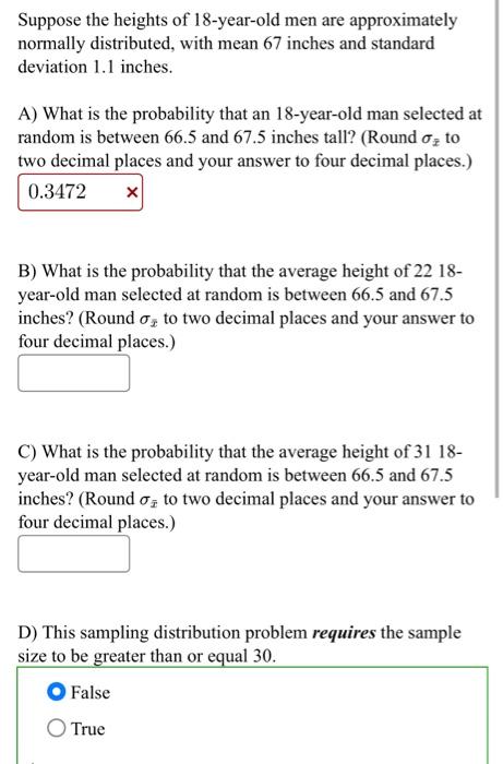 Solved Suppose the heights of 18-year-old men are | Chegg.com