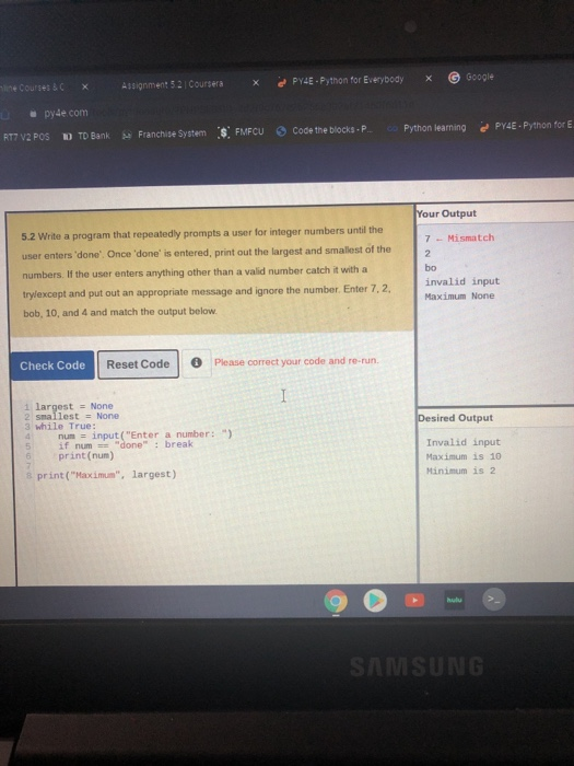 Solved PY4E-Python for Everybody X G Google Wine Courses C | Chegg.com