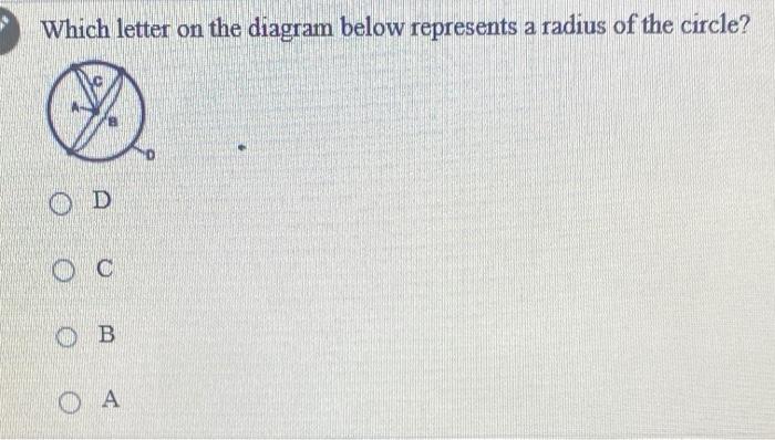 Solved Which letter on the diagram below represents a radius | Chegg.com