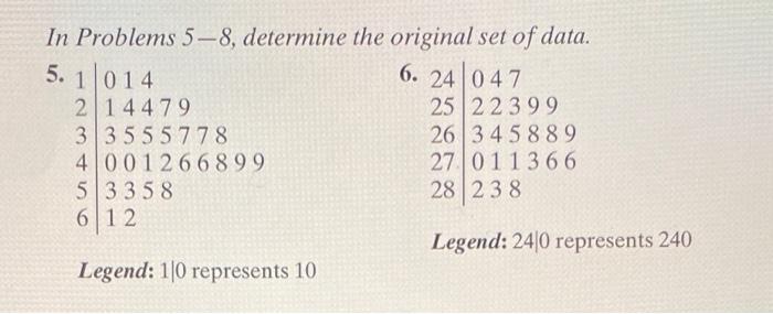 Solved In Problems 5−8, determine the original set of | Chegg.com