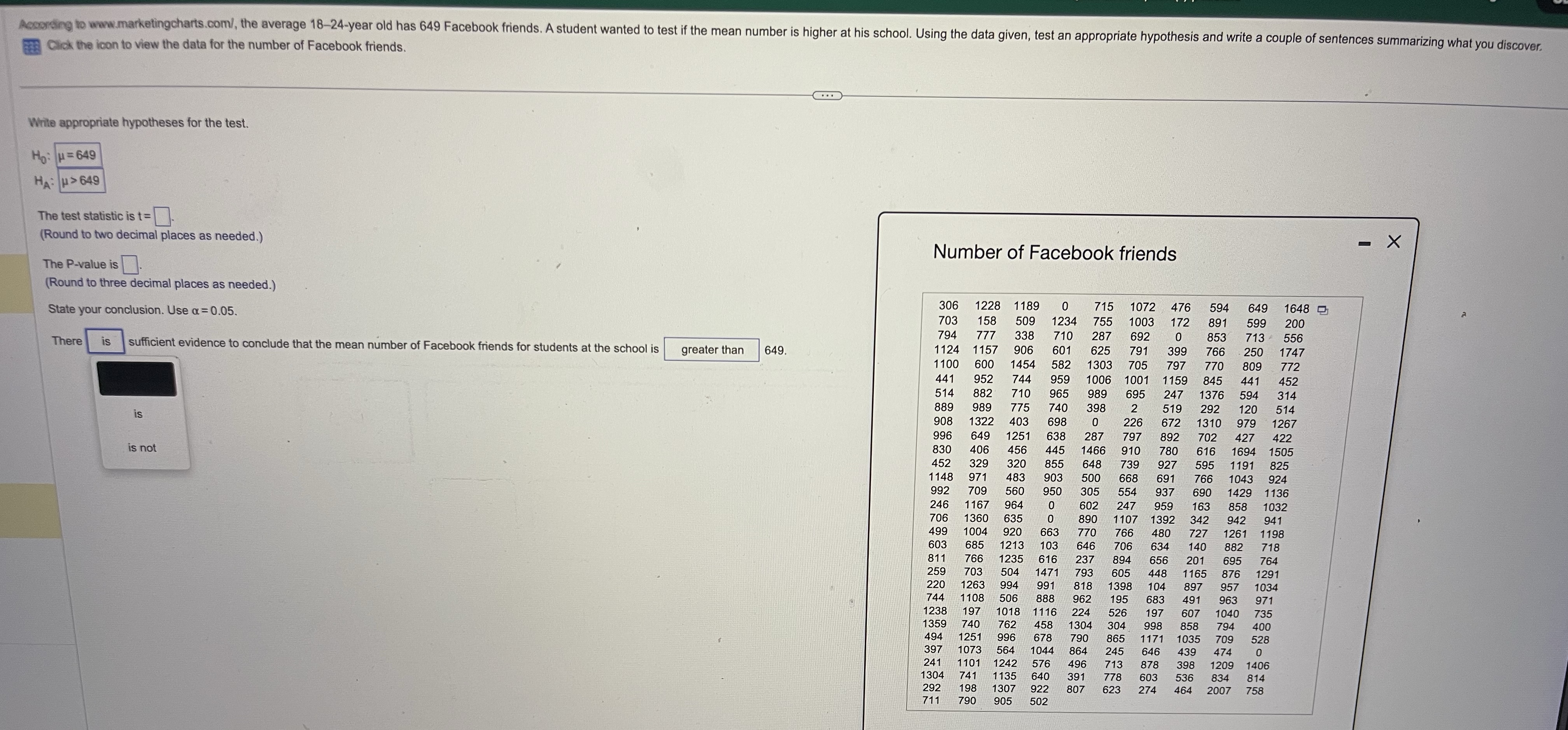Solved Click the icon to view the data for the number of | Chegg.com