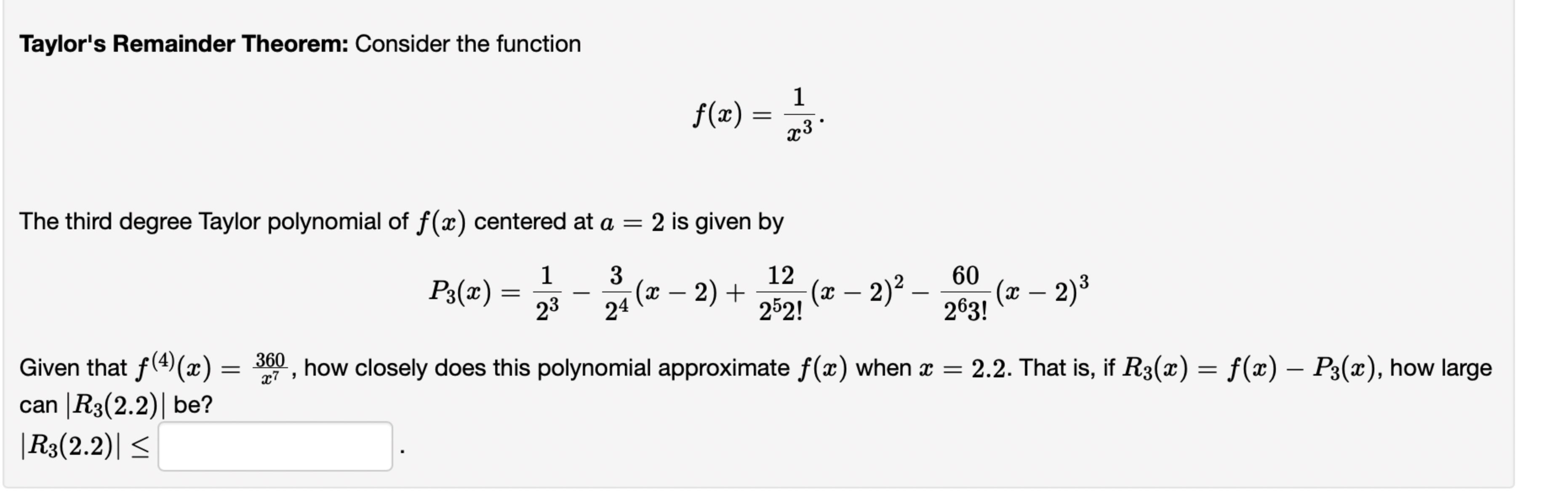 Solved Taylors Remainder Theorem Consider The