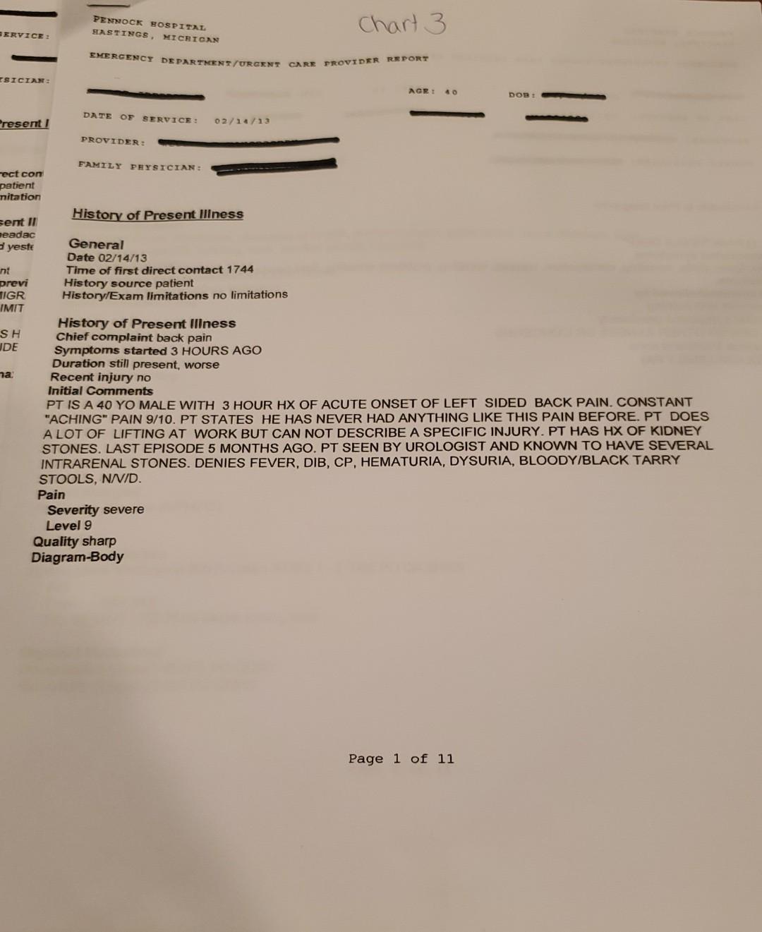PENNOCK HOSPITAL HASTINGS, MICHIGAN Chart 3 SERVICE
