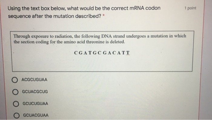Solved 1 point Using the text box below, what would be the | Chegg.com