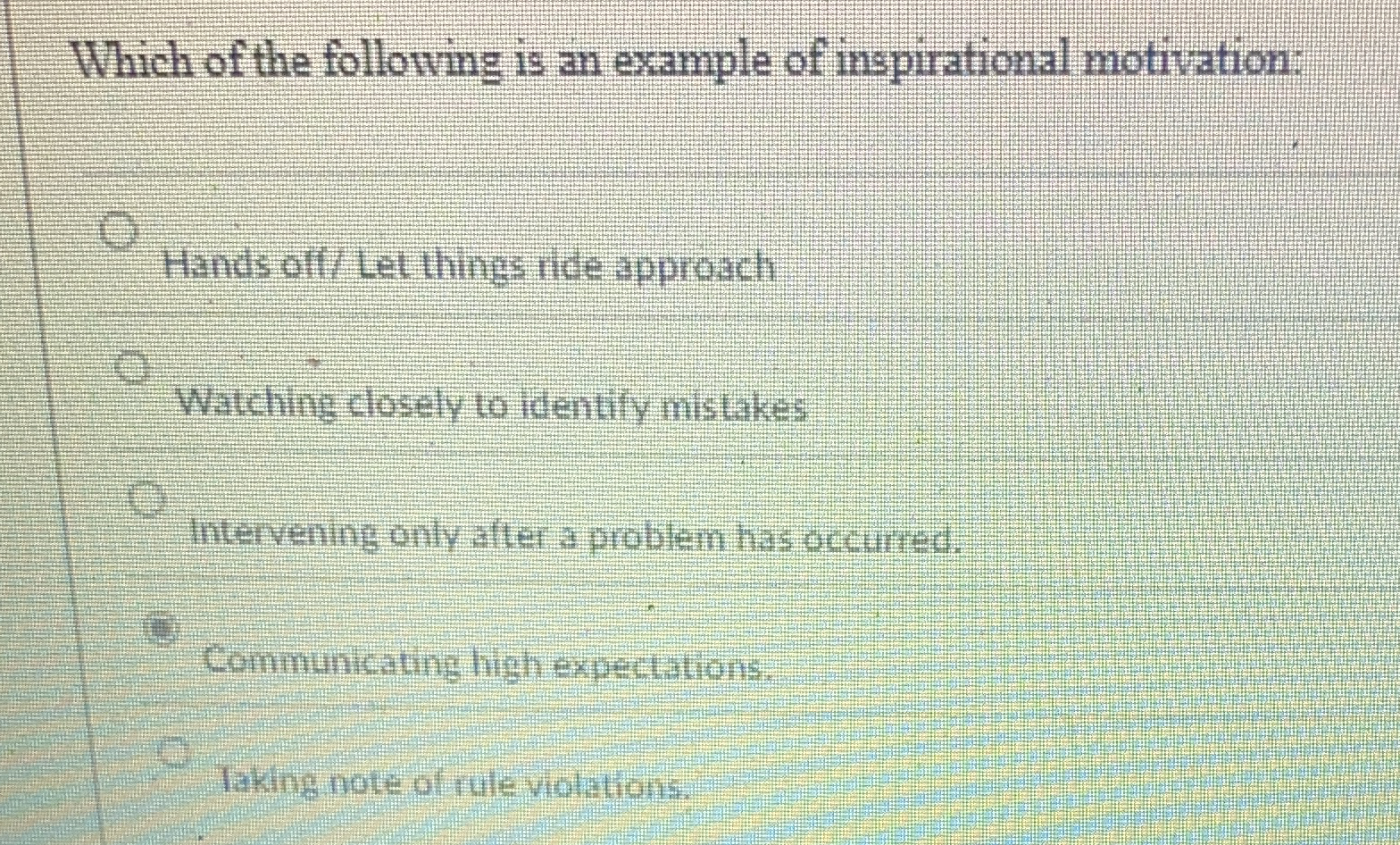 Solved Which of the following is an example of inspirational | Chegg.com