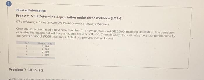 Solved Required Information Problem 7-5B Determine | Chegg.com