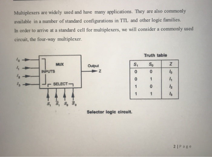 Multiplexers are widely used and have many applications. They are also commonly available in a number of standard configurati