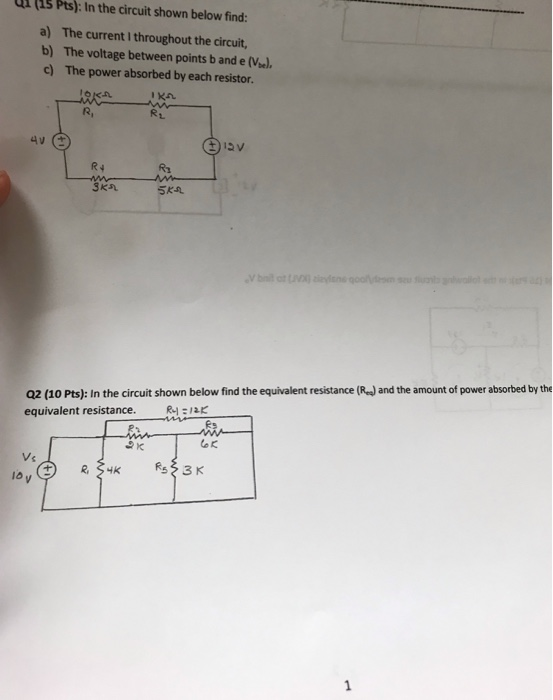 Solved 41 (15 pts): In the circuit shown below find: a) The | Chegg.com