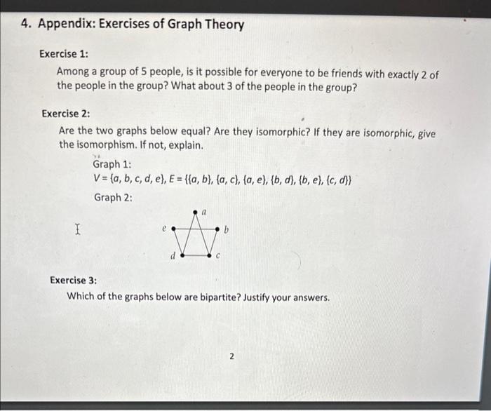 Solved Exercise 1: Among a group of 5 people, is it possible | Chegg.com