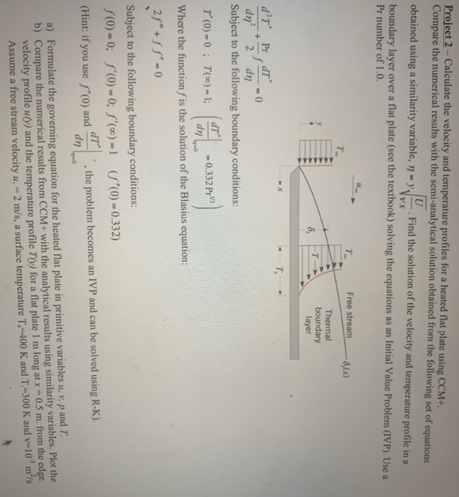 Solved Project 2 - Calculate the velocity and temperature | Chegg.com