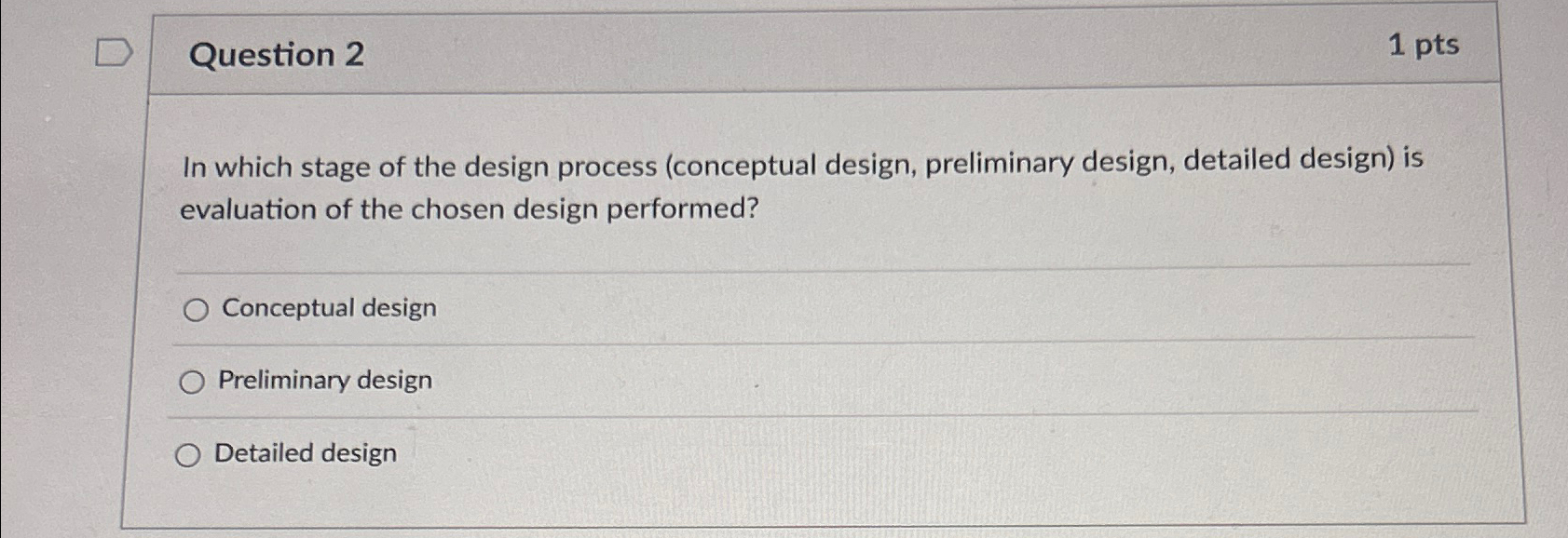 Solved Question 21ptsIn which stage of the design process | Chegg.com