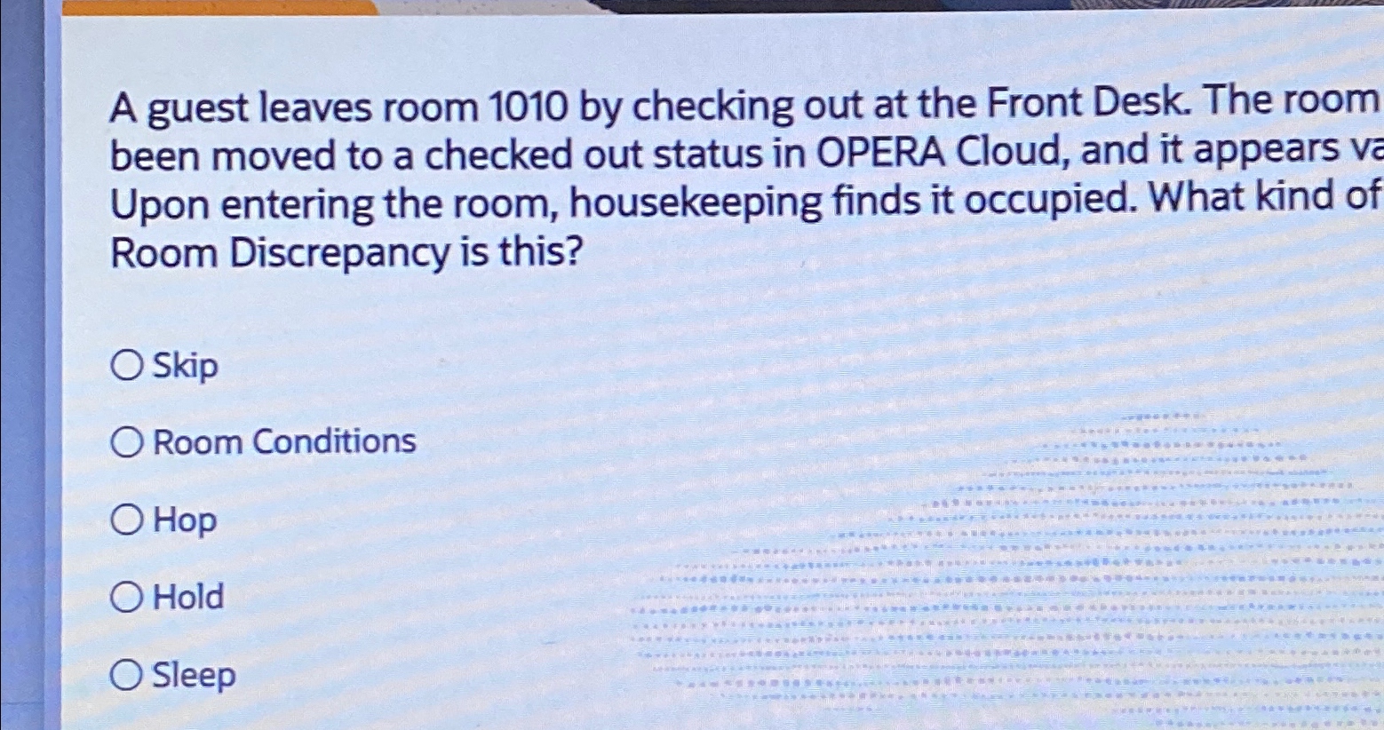 Solved A guest leaves room 1010 ﻿by checking out at the | Chegg.com