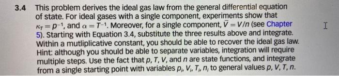 Solved This problem derives the ideal gas law from the | Chegg.com