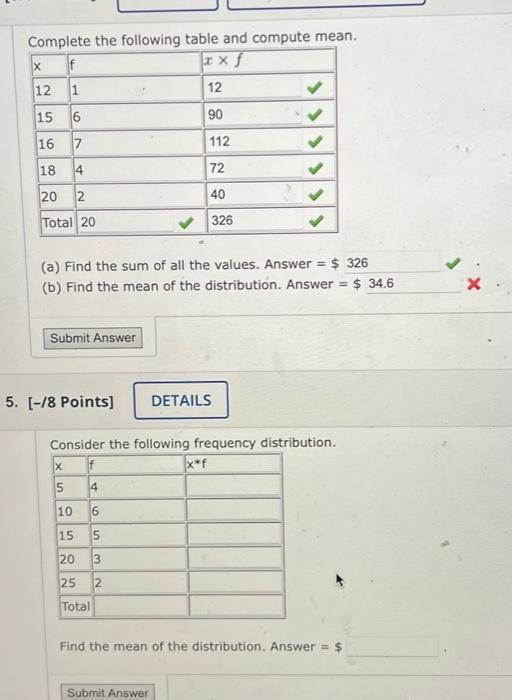 Solved Complete the following table and compute mean. (a) | Chegg.com