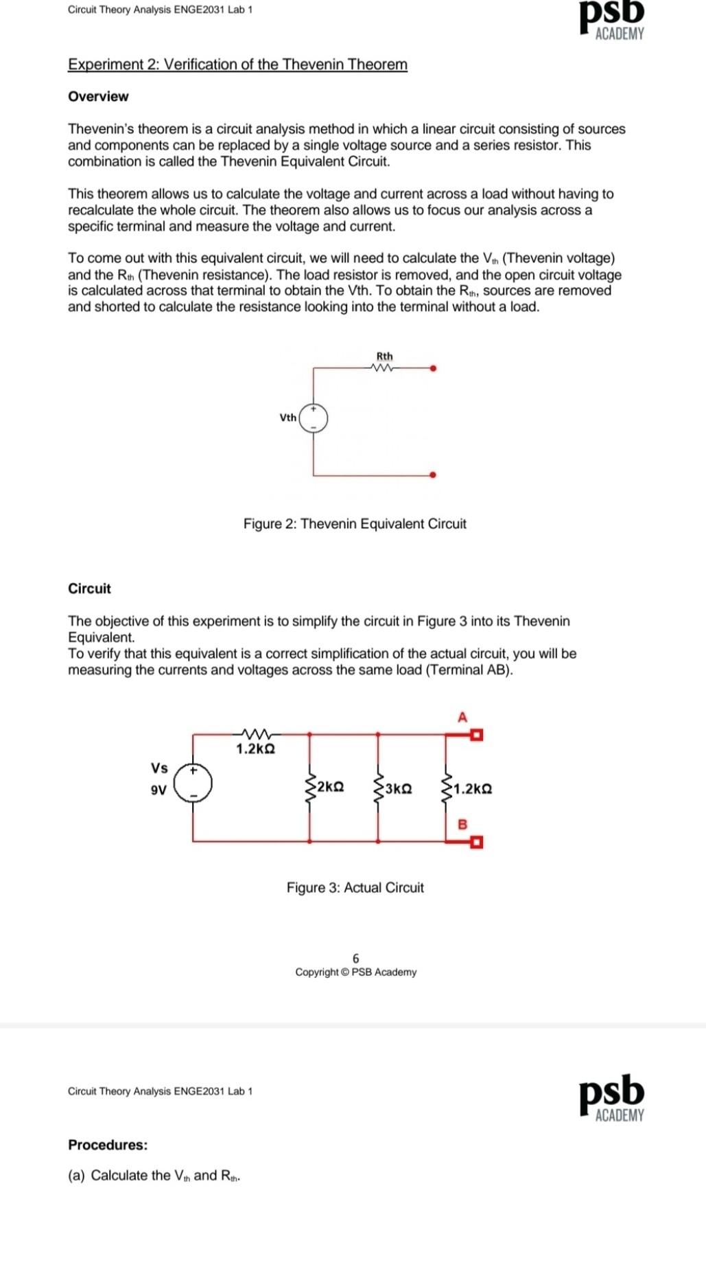 thevenin theorem experiment lab report