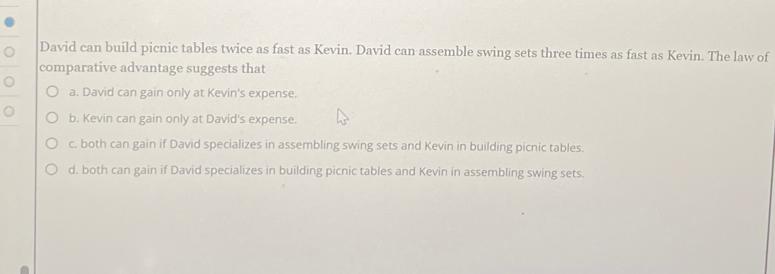 David can build picnic tables twice as fast as Kevin. | Chegg.com