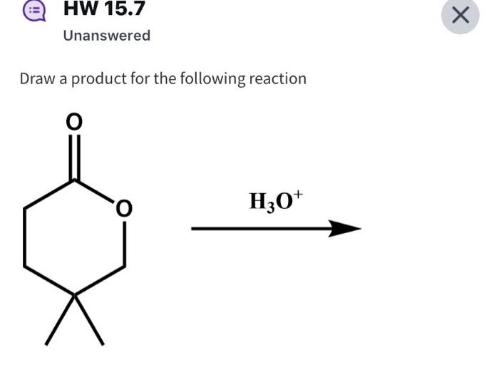 Solved Draw a product for the following reaction | Chegg.com