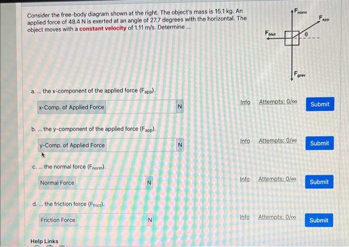 Solved Consider The Free-body Diagram Shown At The Right. | Chegg.com