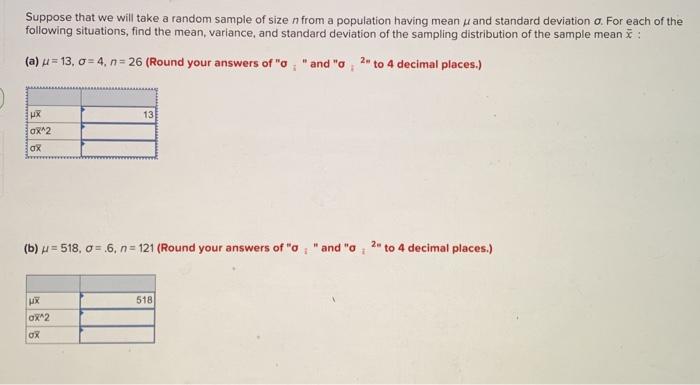 Solved Suppose that we will take a random sample of size n | Chegg.com