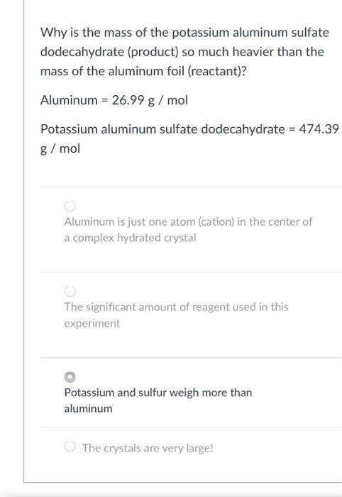 physical chemistry - Determine if stuff is Potassium Alum - Chemistry Stack  Exchange