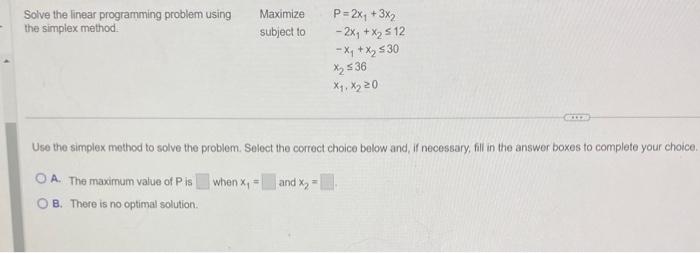Solved Solve the linear programming problem using the | Chegg.com