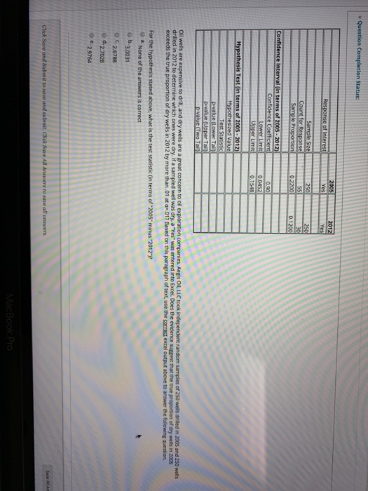 Solved Question Completion Status: QUESTION 4 2005 Yes | Chegg.com