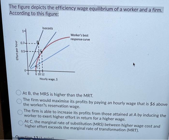 Solved The figure depicts the efficiency wage equilibrium of | Chegg.com
