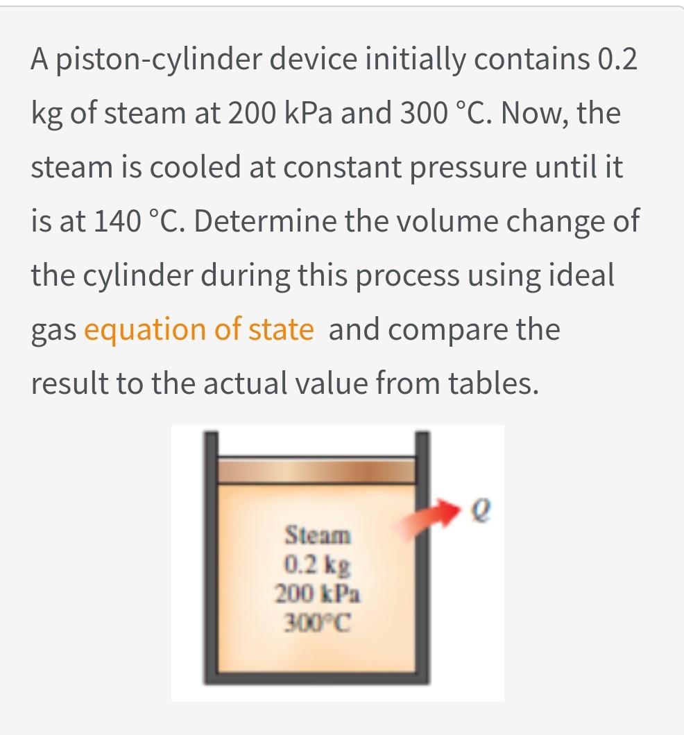 Solved A pistoncylinder device initially contains 0.2 kg of