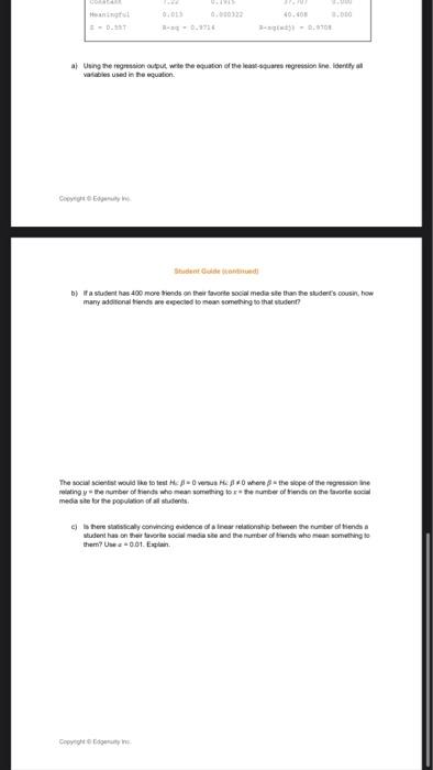 Solved Student Oude and FRQ 2 A social scientist asked a | Chegg.com
