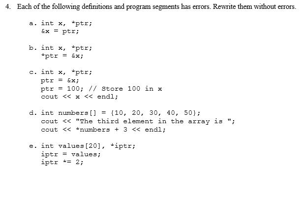 Solved Each of the following definitions and program | Chegg.com