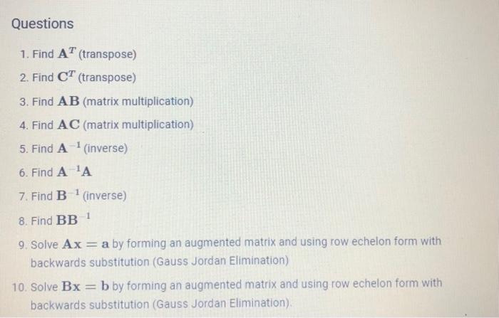 matrix operations assignment