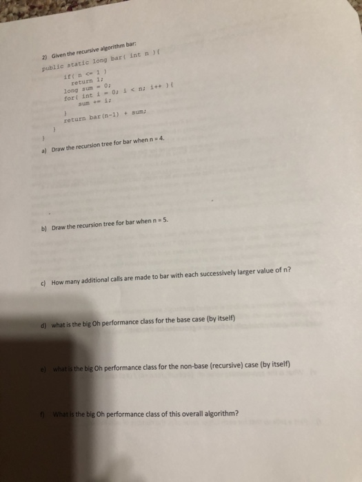 Solved Part Analysis Of Recursive Algorithms Is Somewhat Chegg Solved Part Analysis Of Recursive Algorithms Is Somewhat Chegg