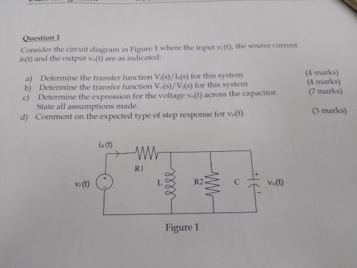 Solved Question 1 Consider the circuit diagram in Figure 1 | Chegg.com