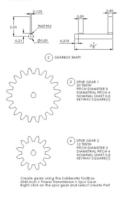 Solved Use the Solidworks Toolbox to create the gears for | Chegg.com