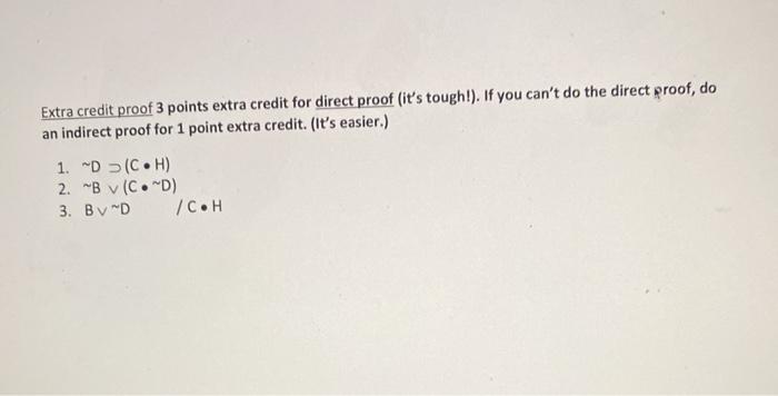 Solved Extra credit proof 3 points extra credit for direct | Chegg.com