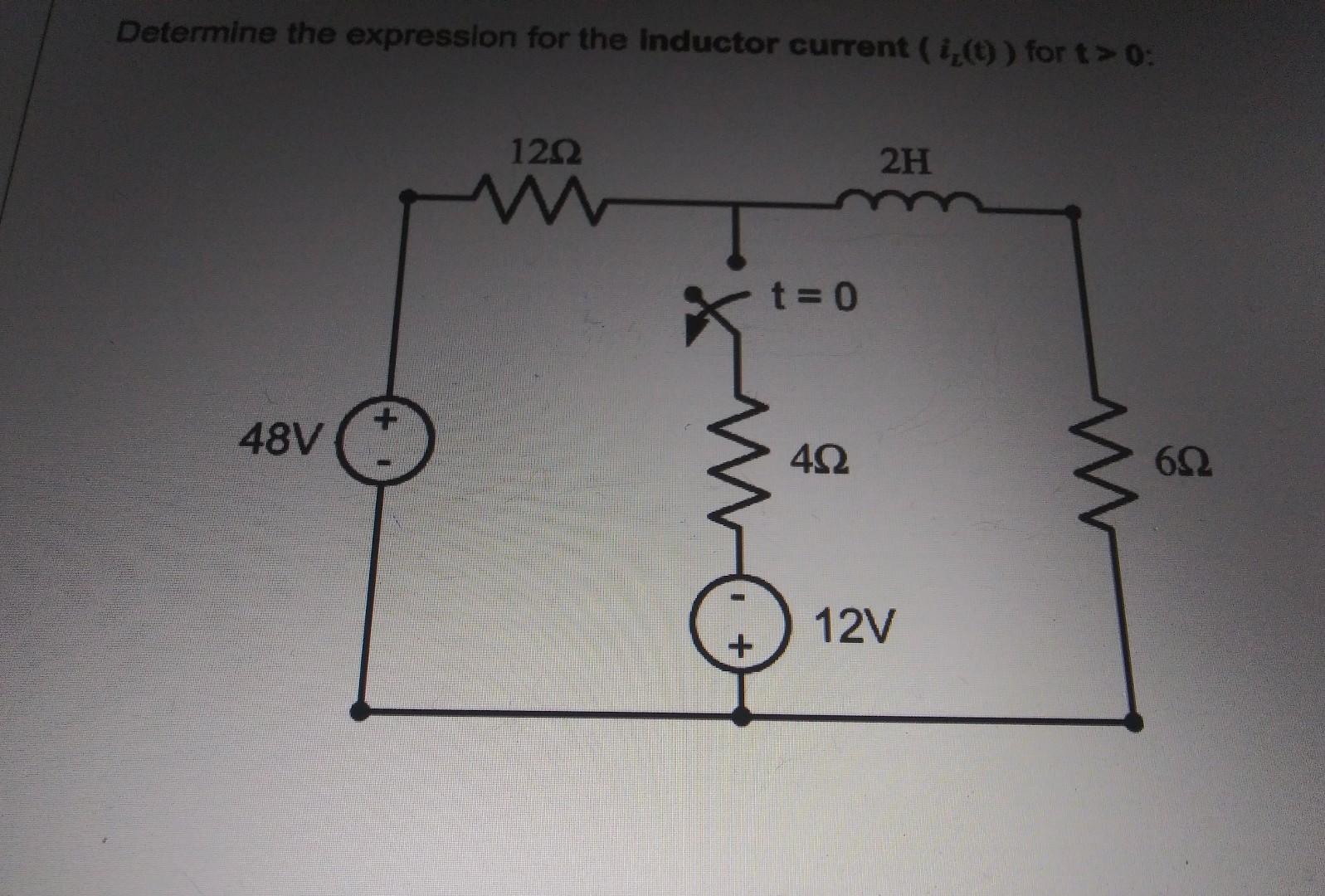 Solved Determine the expression for the inductor current | Chegg.com
