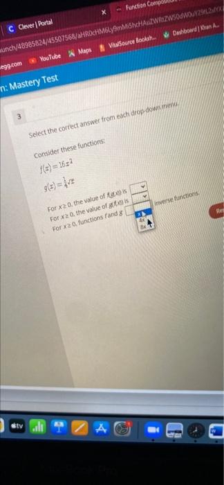 Solved Select the correct answer from each drop-dow Consider | Chegg.com