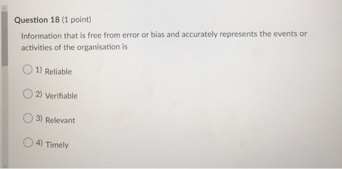 Solved Question 18 (1 point) Information that is free from | Chegg.com