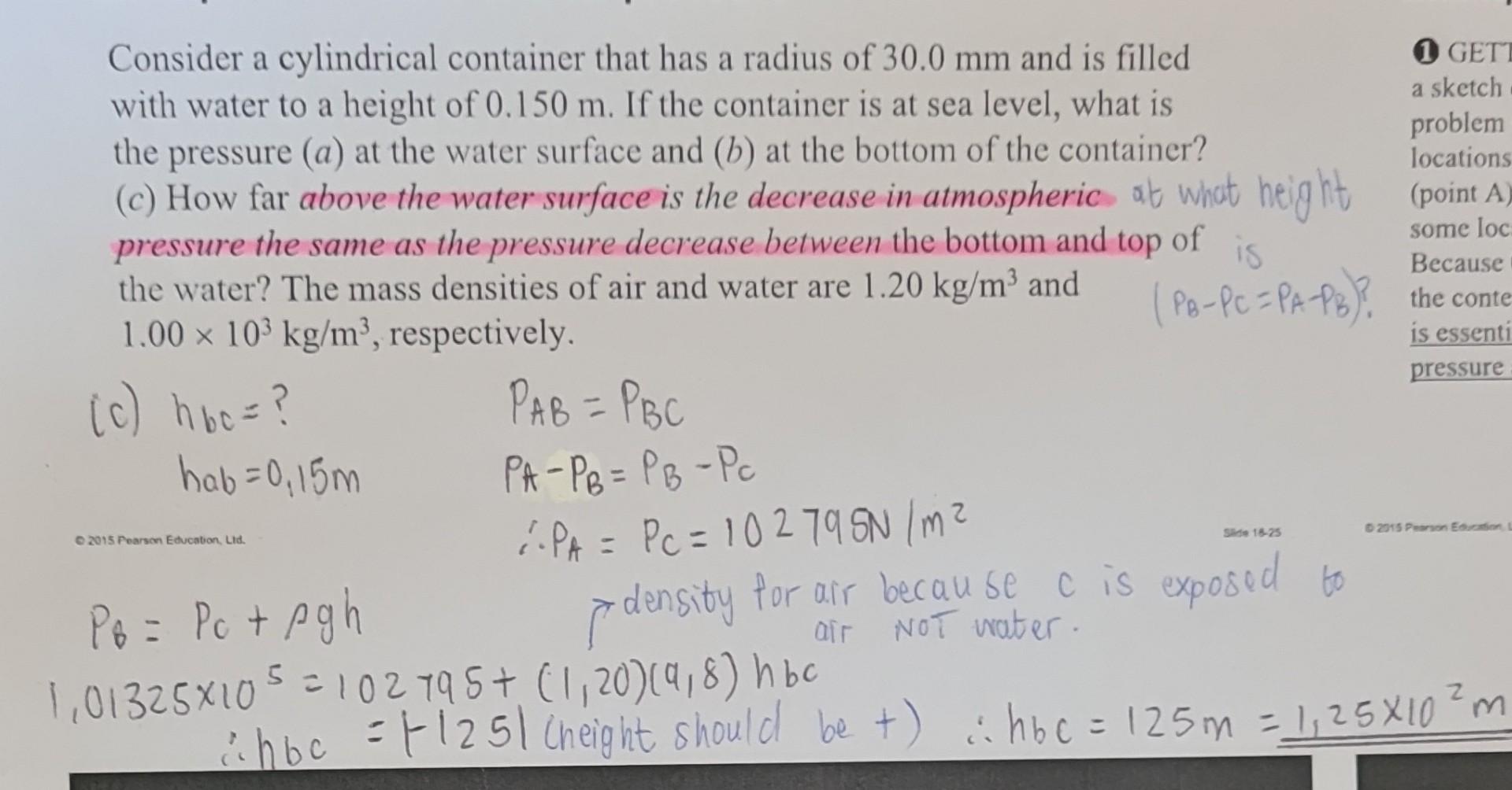 Solved Consider a cylindrical container that has a radius of | Chegg.com